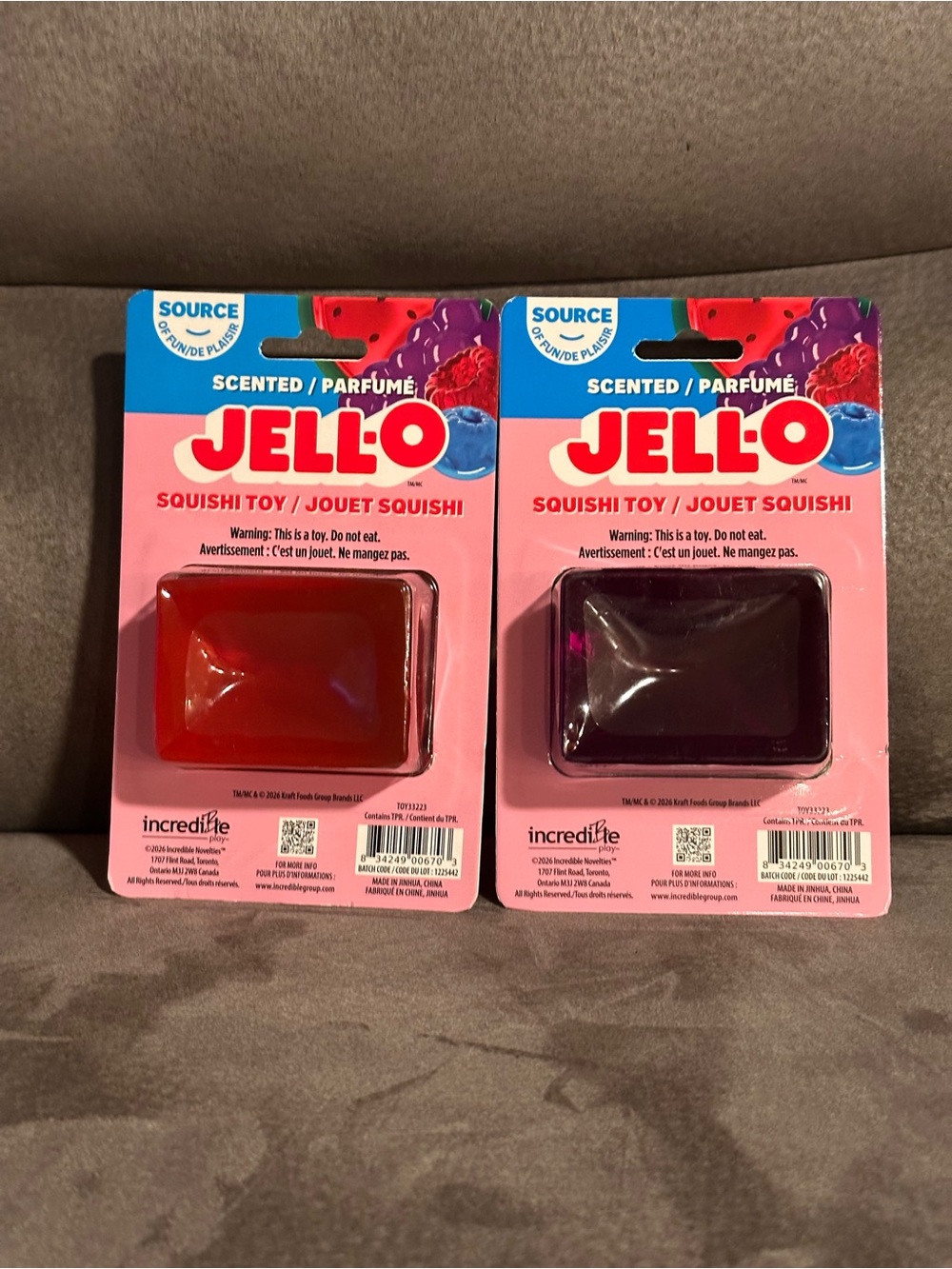 Jello Squishi Squishy Scented Toy Red- New, Lot Of 2